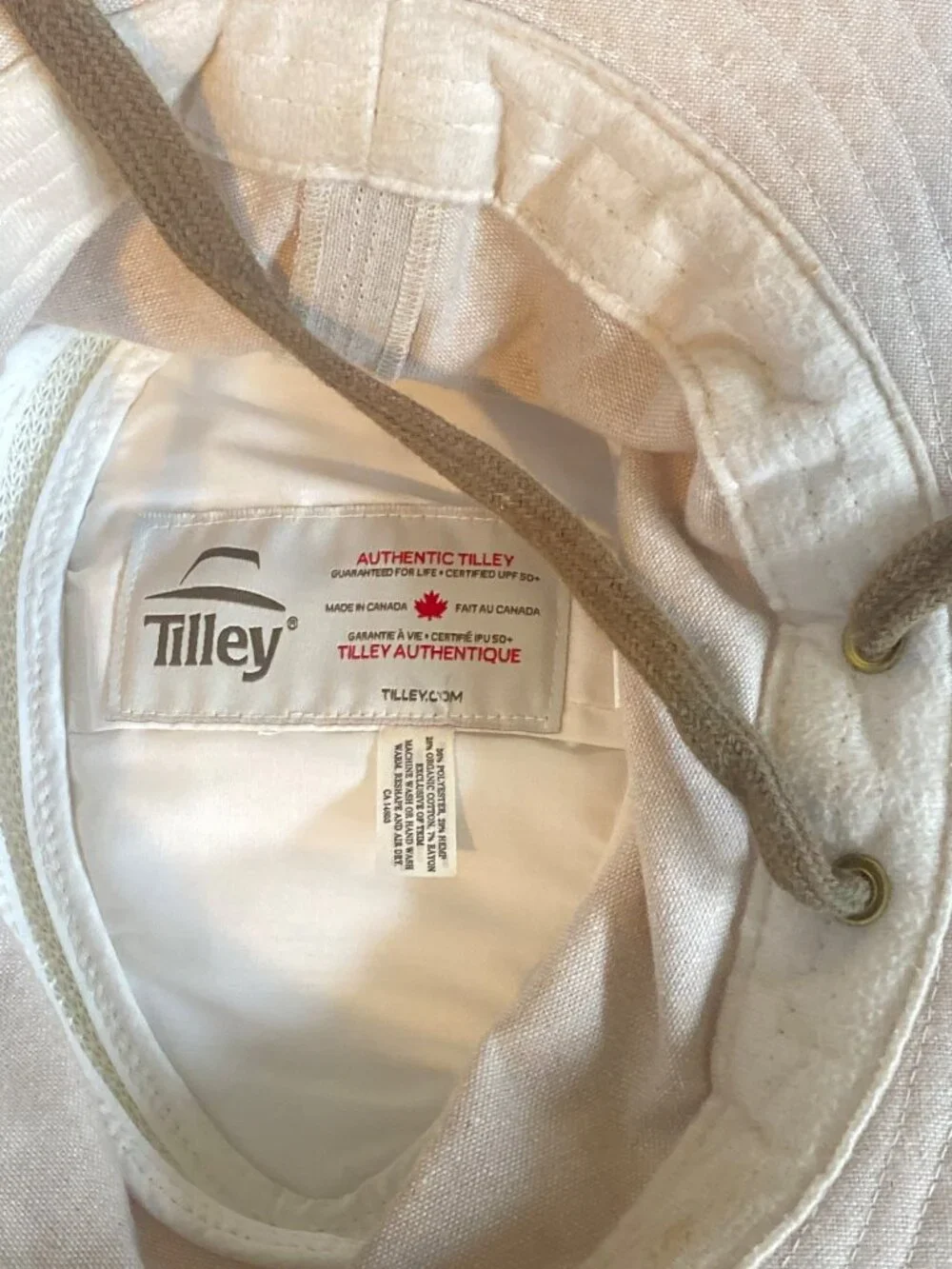 Tilley TMH55 Organic Airflo Sun Hat 7 1/4 Medium Beige Tan Trim 58CM